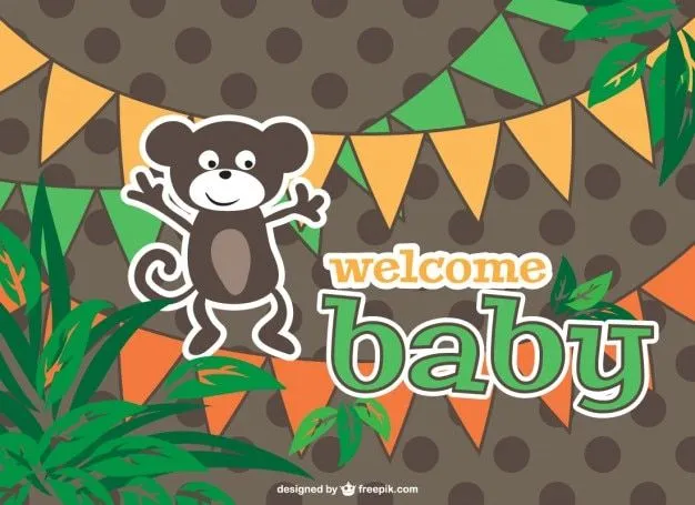 Tarjeta de bienvenida para bebés con dibujos | Descargar Vectores ... Tarjeta de bienvenida para bebés con dibujos | Descargar Vectores ...
