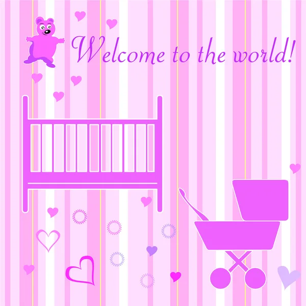 Tarjeta de bienvenida recién nacido — Vector stock © milinz #1896124