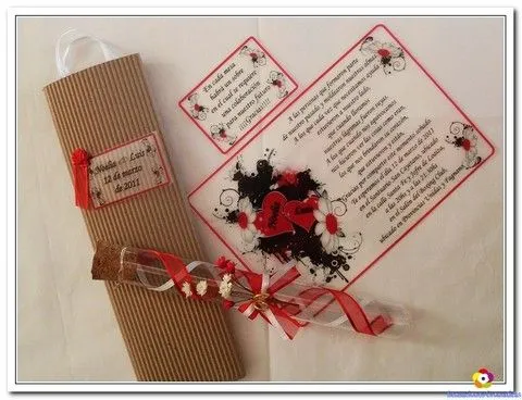 Tarjeta de casamiento en tubos - Imagui