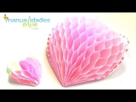 Tarjeta Corazón Panal con papel Crepe Paso a Paso - YouTube