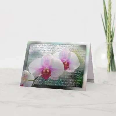 Tarjeta cristiana de las orquídeas del día de madr de Zazzle.