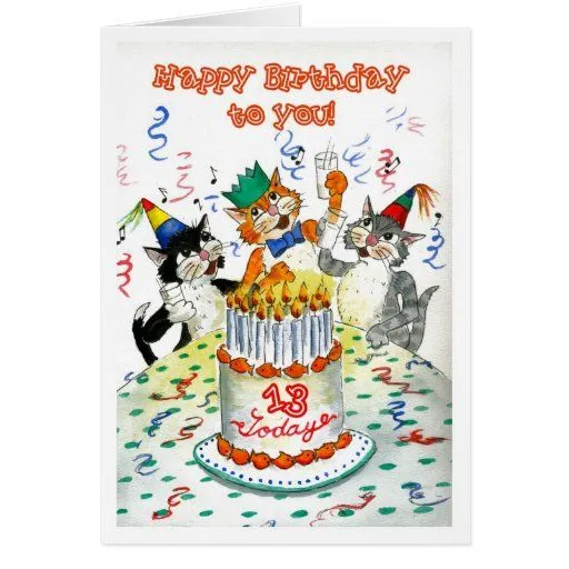 Tarjeta de cumpleaños para 13 años | Zazzle