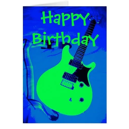Tarjeta cumpleaños guitarra - Imagui