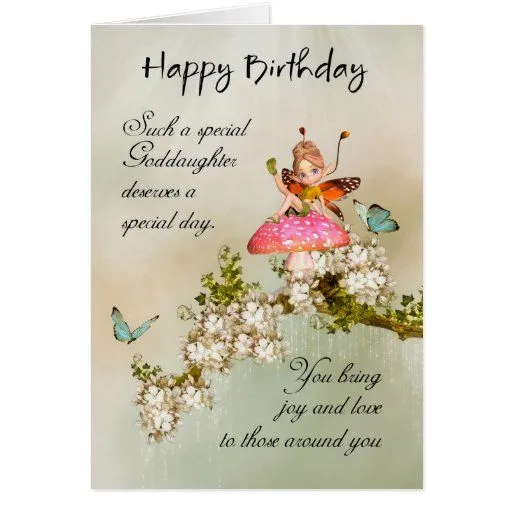 Tarjeta de cumpleaños de hadas de la ahijada con e | Zazzle Tarjeta de cumpleaños de hadas de la ahijada con e | Zazzle