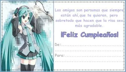 Tarjetas de anime cumpleaños - Imagui