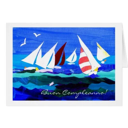 Tarjeta de cumpleaños italiana del saludo - navega | Zazzle