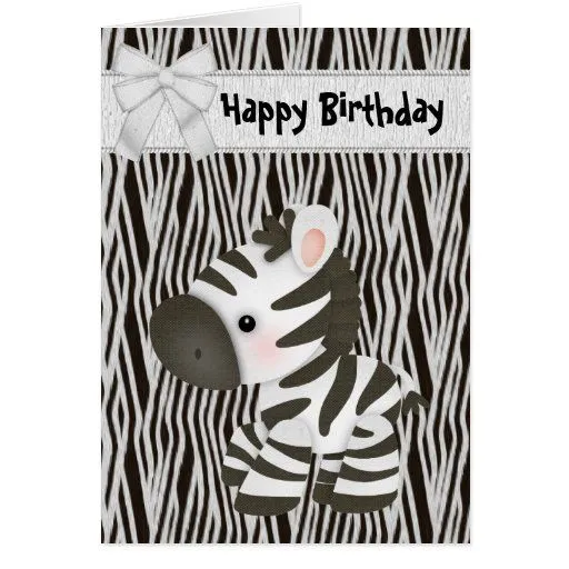 Tarjeta de cumpleaños linda de la cebra y de la | Zazzle Tarjeta de cumpleaños linda de la cebra y de la | Zazzle