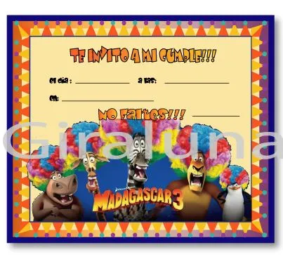 tarjeta de cumpleaños-Madagascar3 | Invitaciones Giraluna tarjeta de cumpleaños-Madagascar3 | Invitaciones Giraluna
