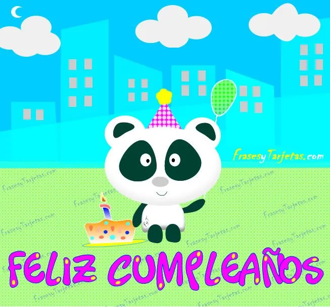 Tarjeta de Cumpleanos Osito Panda | frasesytarjetas.com