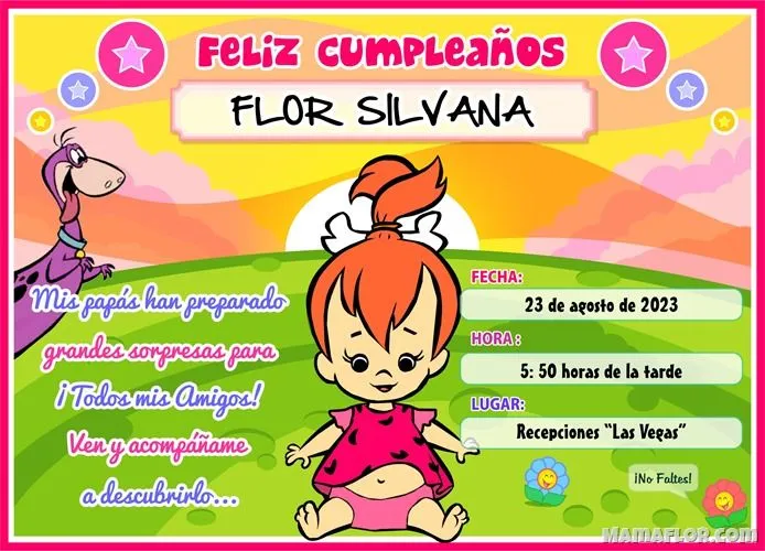 Tarjeta de Cumpleaños de Pebbles, para imprimir - Manualidades ...