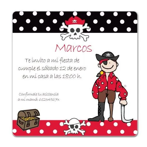 Tarjetas de cumpleaños con piratas - Imagui