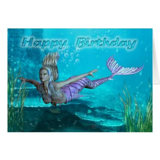 Tarjeta de cumpleaños - sirena - paisaje subacuáti de Zazzle. Tarjeta de cumpleaños - sirena - paisaje subacuáti de Zazzle.