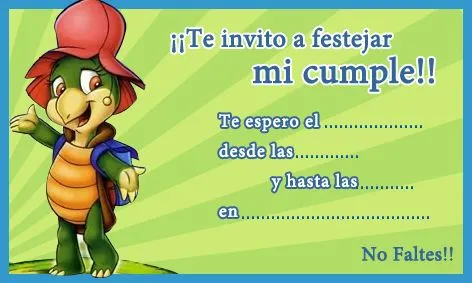 Tarjeta de cumpleaños de la Tortuga Manuelita - Fiestas infantiles Tarjeta de cumpleaños de la Tortuga Manuelita - Fiestas infantiles