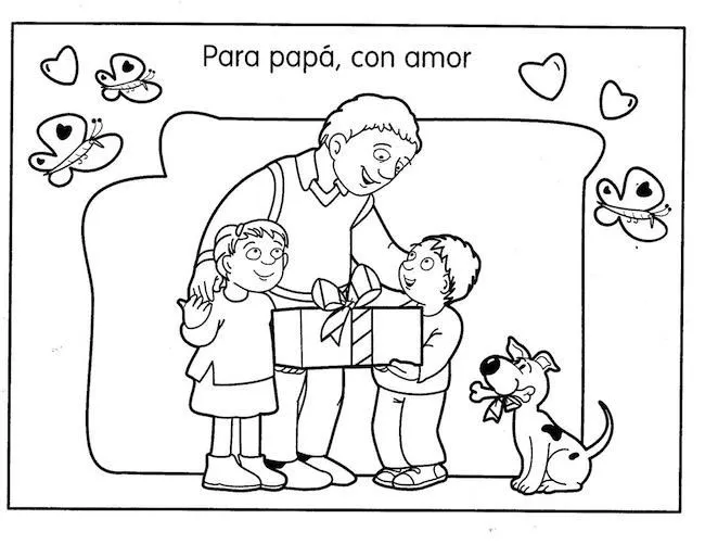 TARJETA DEL DÍA DEL PADRE PARA COLOREAR