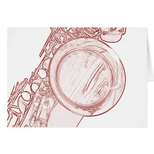 Tarjeta de dibujo del saxofón de Zazzle.