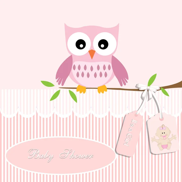 Tarjeta de ducha de bebé, para bebé niña, búho y raya fondo con ... Tarjeta de ducha de bebé, para bebé niña, búho y raya fondo con ...