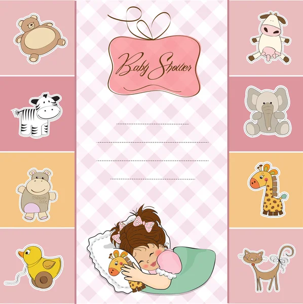 tarjeta de ducha de bebé con la niñita — Foto stock ... tarjeta de ducha de bebé con la niñita — Foto stock ...
