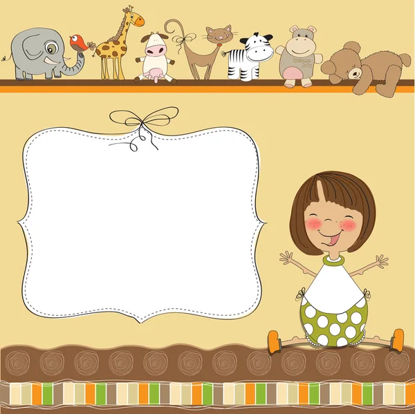 tarjeta de ducha de bebé con la niñita — Foto stock ... tarjeta de ducha de bebé con la niñita — Foto stock ...
