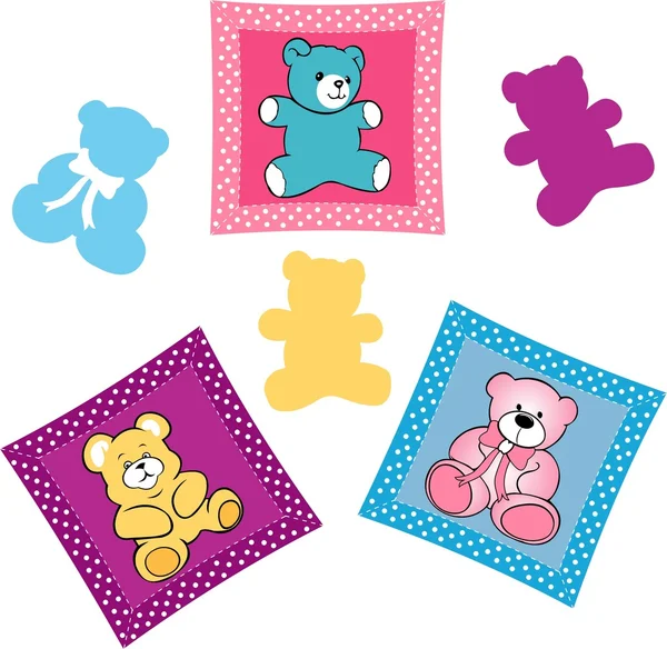 Tarjeta de ducha de bebé con oso de peluche de juguete — Vector ... Tarjeta de ducha de bebé con oso de peluche de juguete — Vector ...