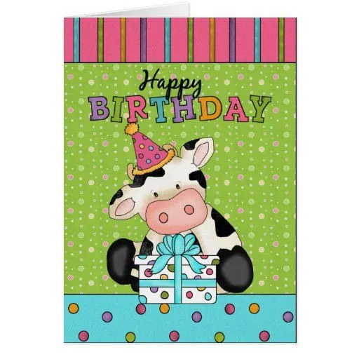 Tarjeta de felicitación del cumpleaños de la vaca | Zazzle Tarjeta de felicitación del cumpleaños de la vaca | Zazzle