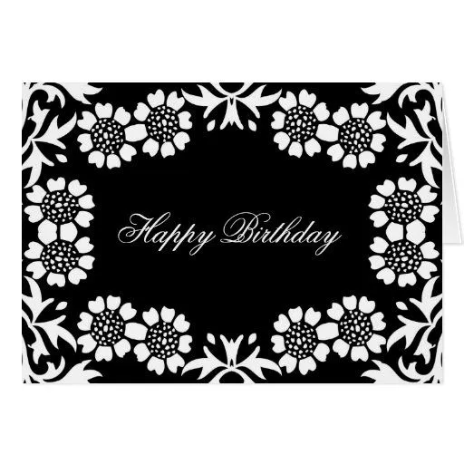 tarjeta de felicitaciones blanco y negro elegante de Zazzle.