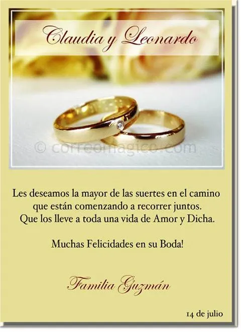 Tarjeta matrimonio felicitaciones para imprimir - Imagui