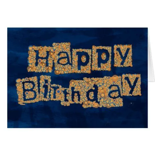 Tarjeta del feliz cumpleaños con las letras florid de Zazzle.