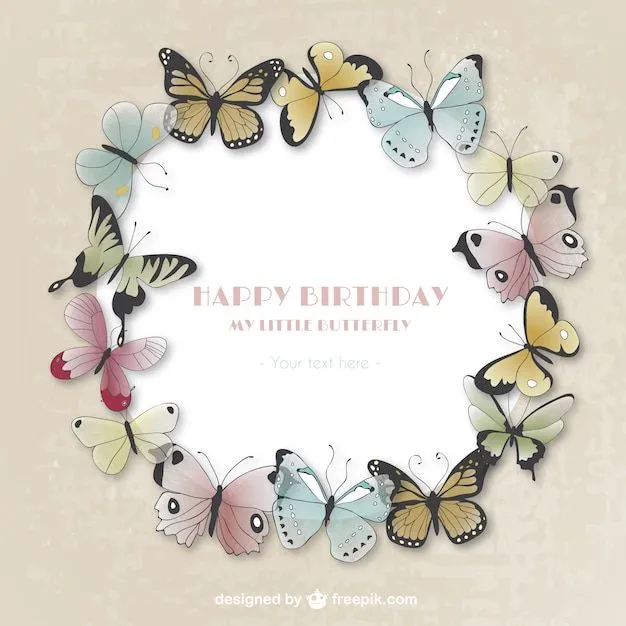 Tarjeta del feliz cumpleaños con mariposas | Descargar Vectores gratis Tarjeta del feliz cumpleaños con mariposas | Descargar Vectores gratis