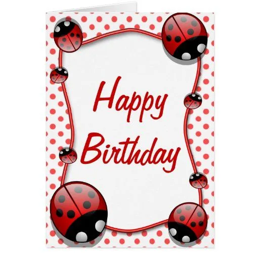 Tarjeta del feliz cumpleaños de la mariquita | Zazzle Tarjeta del feliz cumpleaños de la mariquita | Zazzle
