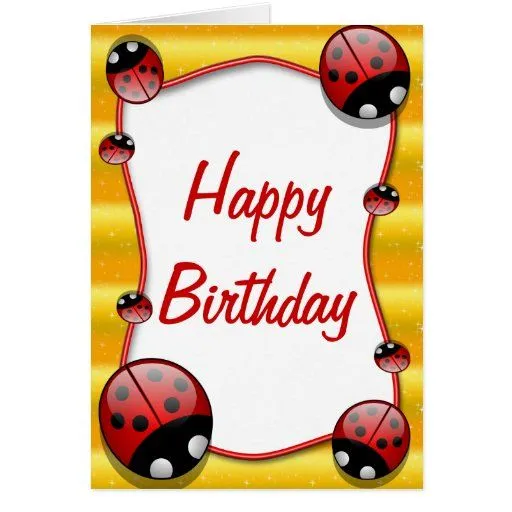 Tarjeta del feliz cumpleaños de la mariquita | Zazzle Tarjeta del feliz cumpleaños de la mariquita | Zazzle