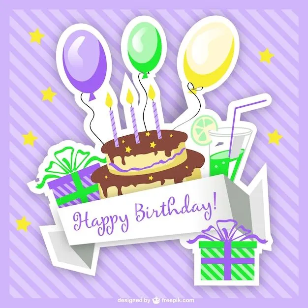 Tarjeta de feliz cumpleaños vectorial | Descargar Vectores gratis