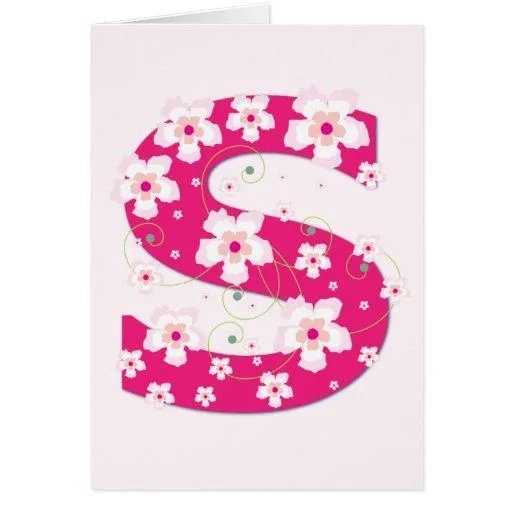 Tarjeta floral rosada bonita inicial del monograma | Zazzle Tarjeta floral rosada bonita inicial del monograma | Zazzle