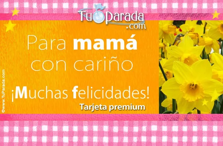 Tarjeta con flores para mamá, Día de la madre, tarjetas Tarjeta con flores para mamá, Día de la madre, tarjetas