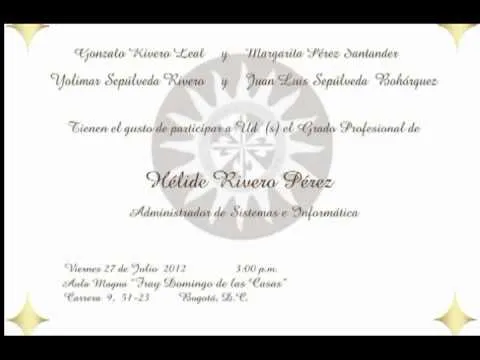tarjeta de grado de Helide Rivero Perez - YouTube tarjeta de grado de Helide Rivero Perez - YouTube