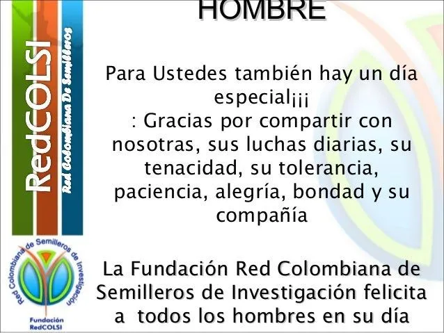 Tarjeta del Día del Hombre- Fundación RedCOLSI Tarjeta del Día del Hombre- Fundación RedCOLSI
