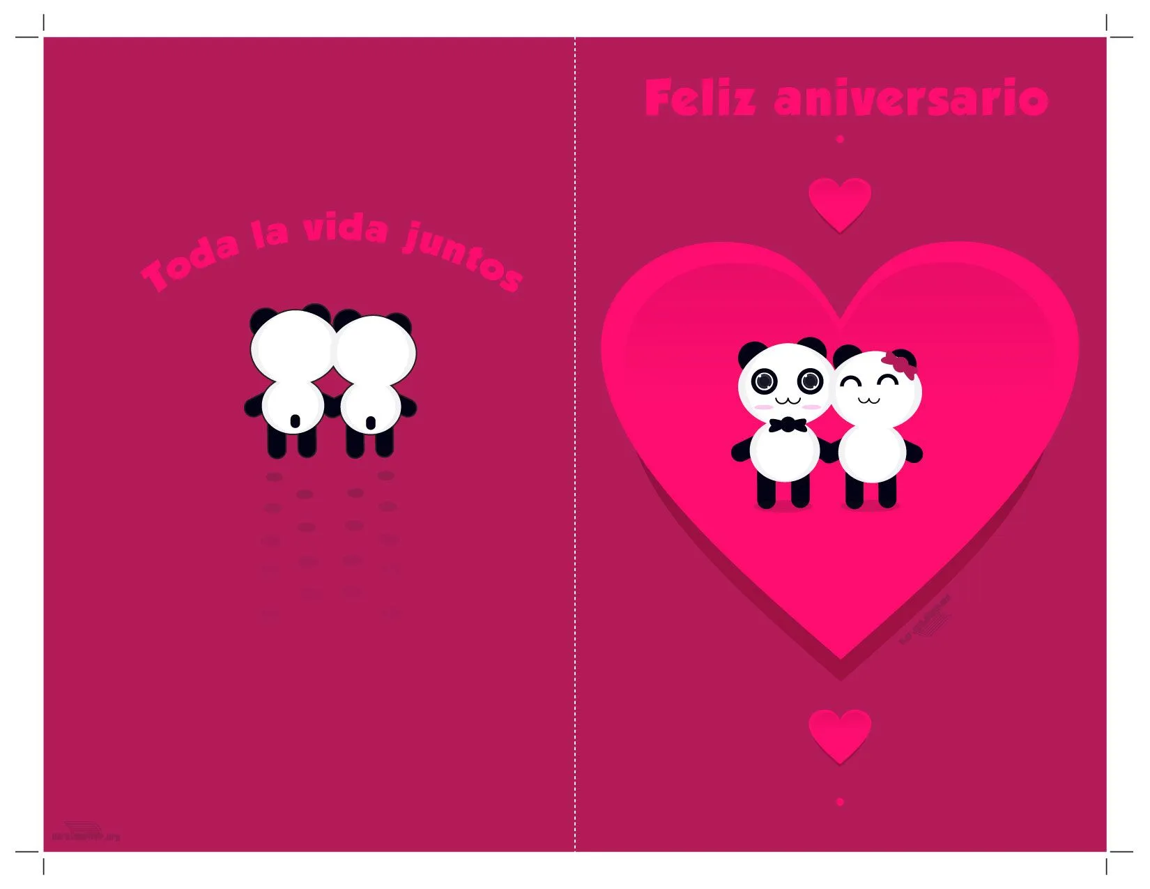 Tarjeta para imprimir aniversario novios