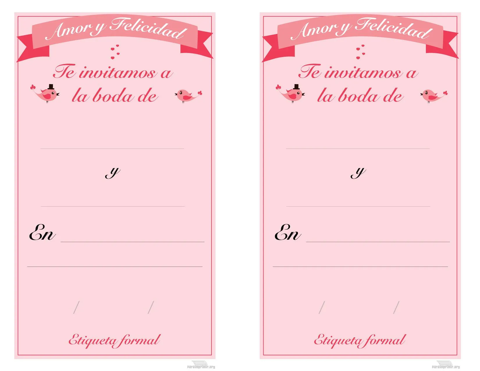 Tarjeta para imprimir boda