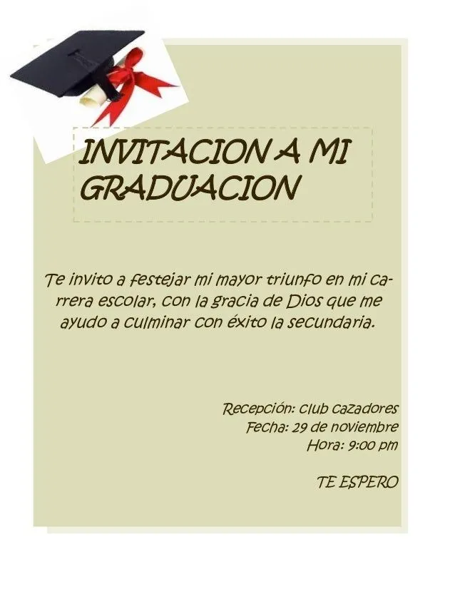 Tarjeta de invitacion