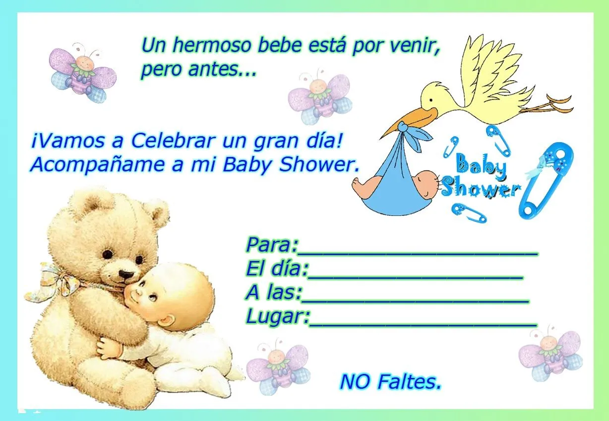 Tarjeta de Invitación a Baby Shower | Tarjetas de cumpleaños para ...