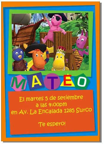 Tarjeta de invitación de Backyardigans | Web Del Bebé Tarjeta de invitación de Backyardigans | Web Del Bebé