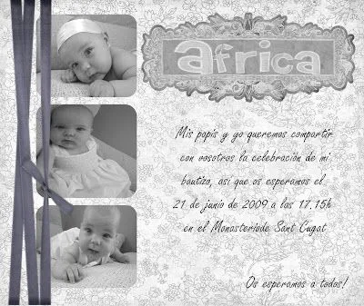 Tarjeta de invitacion bautizo