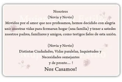Tarjeta de invitación para tu boda
