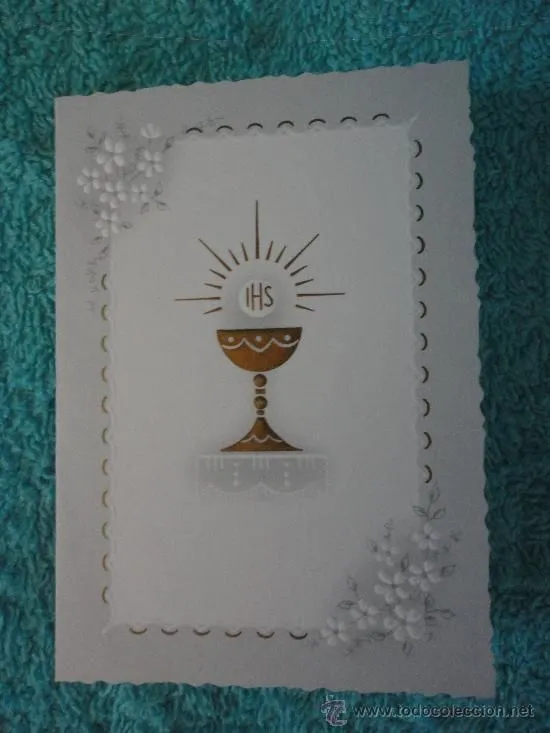 TARJETA INVITACION PRIMERA COMUNION. SANTO CALIZ. 1971. KRUGER ... TARJETA INVITACION PRIMERA COMUNION. SANTO CALIZ. 1971. KRUGER ...