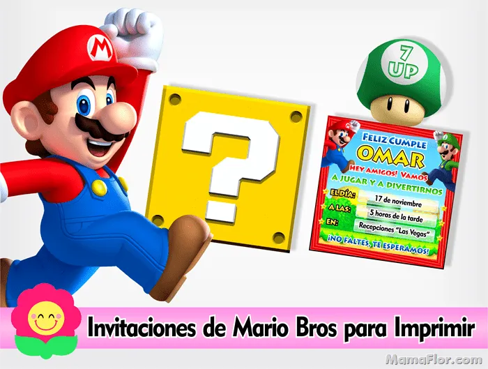 Tarjeta Invitación de Cumpleaños MARIO BROS – Imprimibles ... Tarjeta Invitación de Cumpleaños MARIO BROS – Imprimibles ...