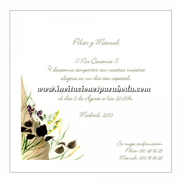 Diseño Invitaciones de boda : ejemplo icono lateral campo