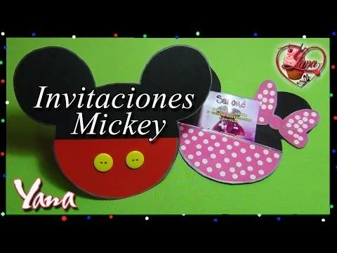 Tarjeta Invitación Mickey Mouse - Yana - YouTube Tarjeta Invitación Mickey Mouse - Yana - YouTube