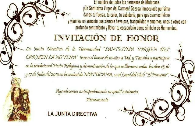 Tarjeta de invitación misa - Imagui