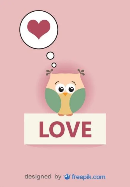Tarjeta de lechuza enamorada en vector de fondo rosado | Descargar ... Tarjeta de lechuza enamorada en vector de fondo rosado | Descargar ...