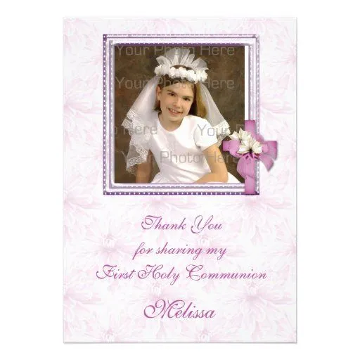 Tarjeta de marfil religiosa de la foto del damasco invitacion ...
