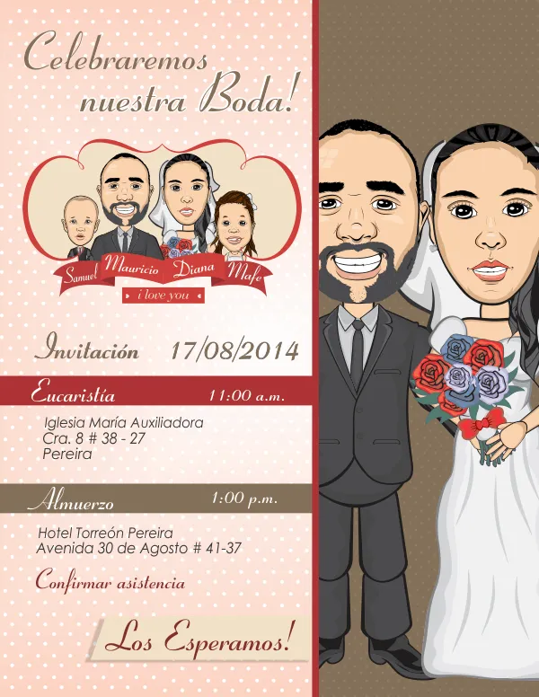 TARJETA MATRIMONIO ANIMADA - CARICATURAS | AlejaSierra TARJETA MATRIMONIO ANIMADA - CARICATURAS | AlejaSierra